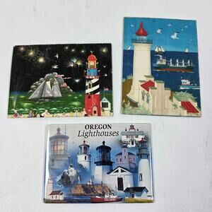 Lot 3 Lighthouse Fridge Magnets Oregon Lighthouse Coastal Nautical Decor